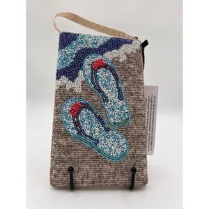 Bamboo Trading Company Beaded Flip Flop Club Bag Summer Handbag‎ Small Shoulder